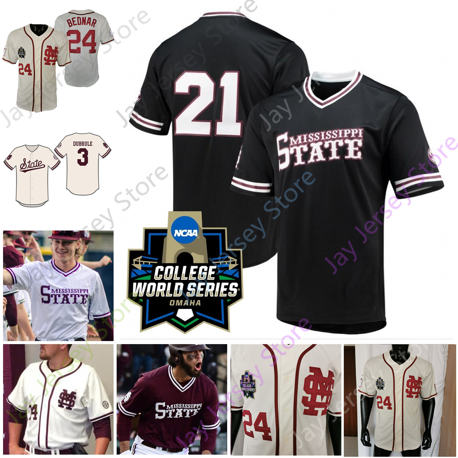 2021 College WS World Series Mississippi State Baseball Jersey Will Bednar Landon Sims Brad Cumbest Tanner Leggett Drew McGowan Preston Johnson Cade Smith, Cream with ws patch
2021 College WS World Series Mississippi State Baseball Jersey Will Bednar Landon Sims Brad Cumbest Tanner Leggett Drew McGowan Preston Johnson Cade Smith, Cream with ws patch
