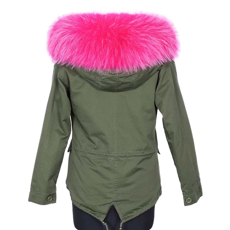 Oversized raccoon fur collar warm and detachable inner jacket new winter style