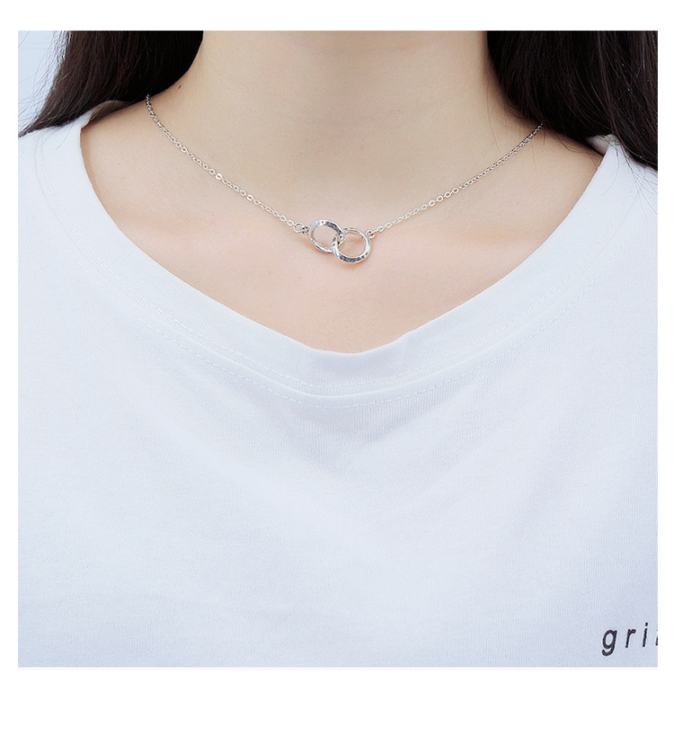 925 sterling silver pendant necklaces fashion jewelry 2 connected round links pendant handmade designer necklaces for men women