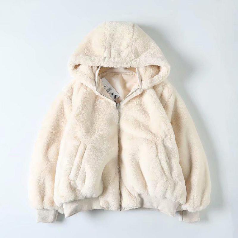 Autumn Winter Fashion New Women Thickening Basic Warm Double Faced Jacket Female Casual Lamb Wool Lining Hooded Outerwear 201017