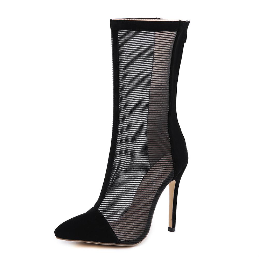 Europe and the United States fan lace joker high heels for women's shoes fashion boots, Black
Europe and the United States fan lace joker high heels for women's shoes fashion boots, Black