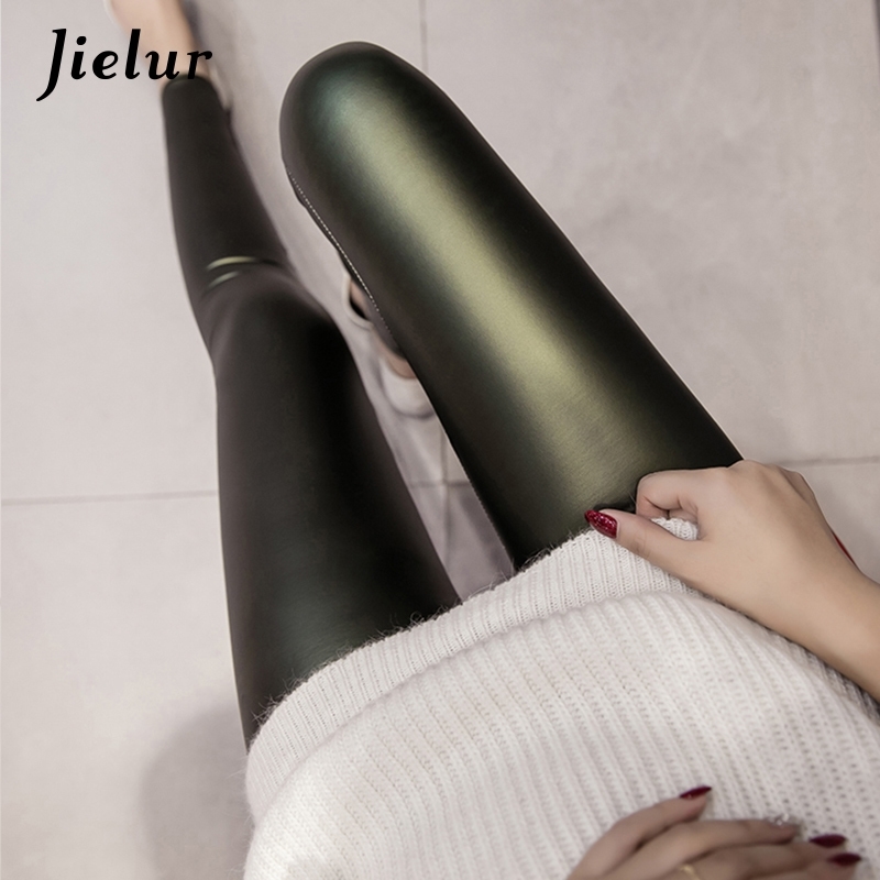 Jielur Autumn PU Faux Leather Leggings Women 4 Colors Skinny Pants Female Korean Ladies Fleece Pencil High Waist Legging S-3XL 201203, Blue thin
Jielur Autumn PU Faux Leather Leggings Women 4 Colors Skinny Pants Female Korean Ladies Fleece Pencil High Waist Legging S-3XL 201203, Blue thin