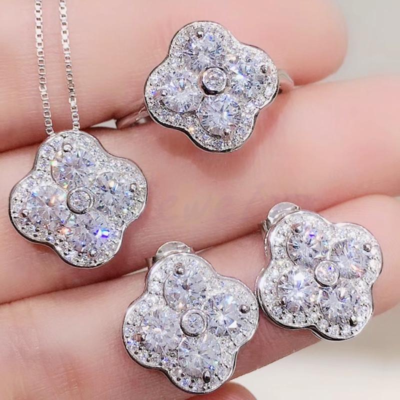 Bracelet, Earrings & Necklace Moissanite Flower Jewelry Set Per 1pc Ring Pendant 1pair Stud Earring 925 Sterling Silver Q28246, Black
Bracelet, Earrings & Necklace Moissanite Flower Jewelry Set Per 1pc Ring Pendant 1pair Stud Earring 925 Sterling Silver Q28246, Black