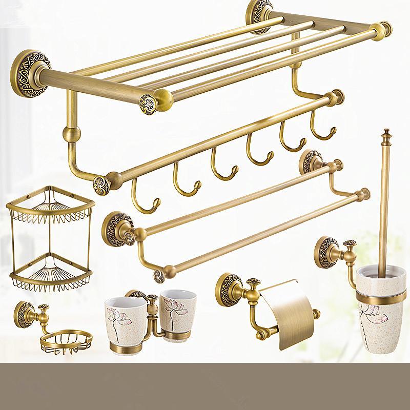 Bath Accessory Set Bathroom Vintage Brass Brushed Activity Towel Bars,European Style Rack,Retro All Copper Shelves,J177441
Bath Accessory Set Bathroom Vintage Brass Brushed Activity Towel Bars,European Style Rack,Retro All Copper Shelves,J177441
