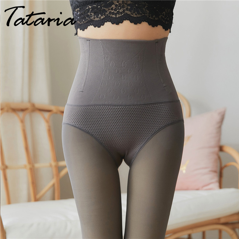 Tataria High Waisted Warm Leggings for Women Winter Thick Leggins Women Winter Warm Pants Female Slim Super Elastic Leggings 201014