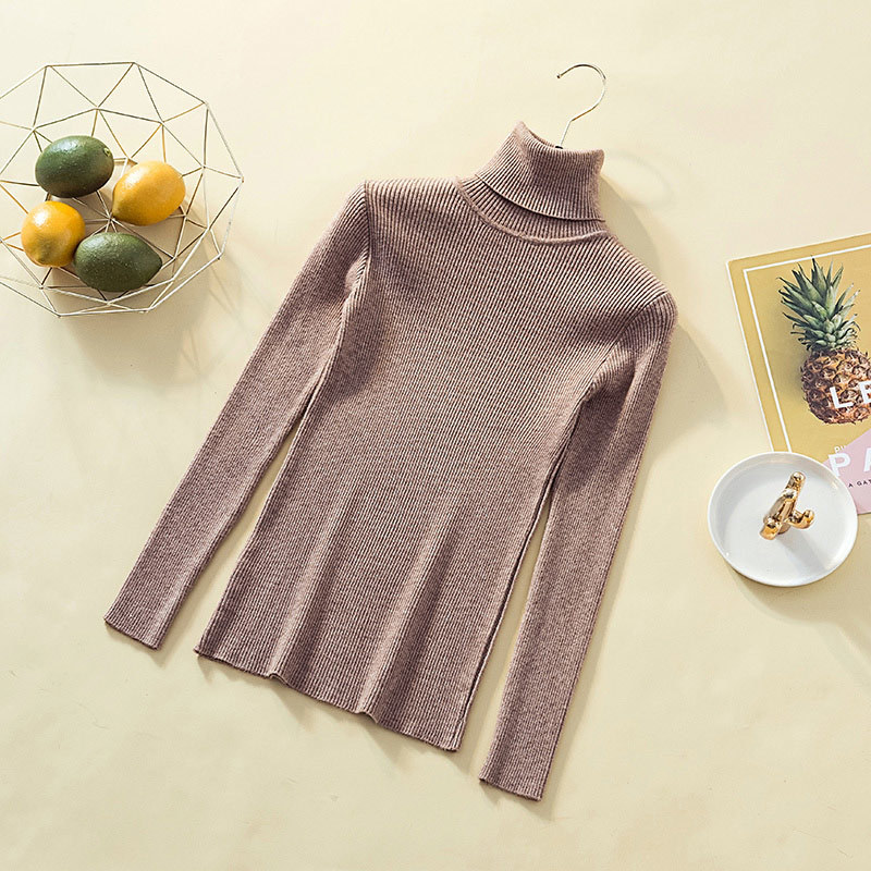 Pullover Turtleneck Sweater Women Solid Basic Slim Casual Tops Knitwear Autumn Winter Clothes Women Jumper Sweaters Pull Femme 201225