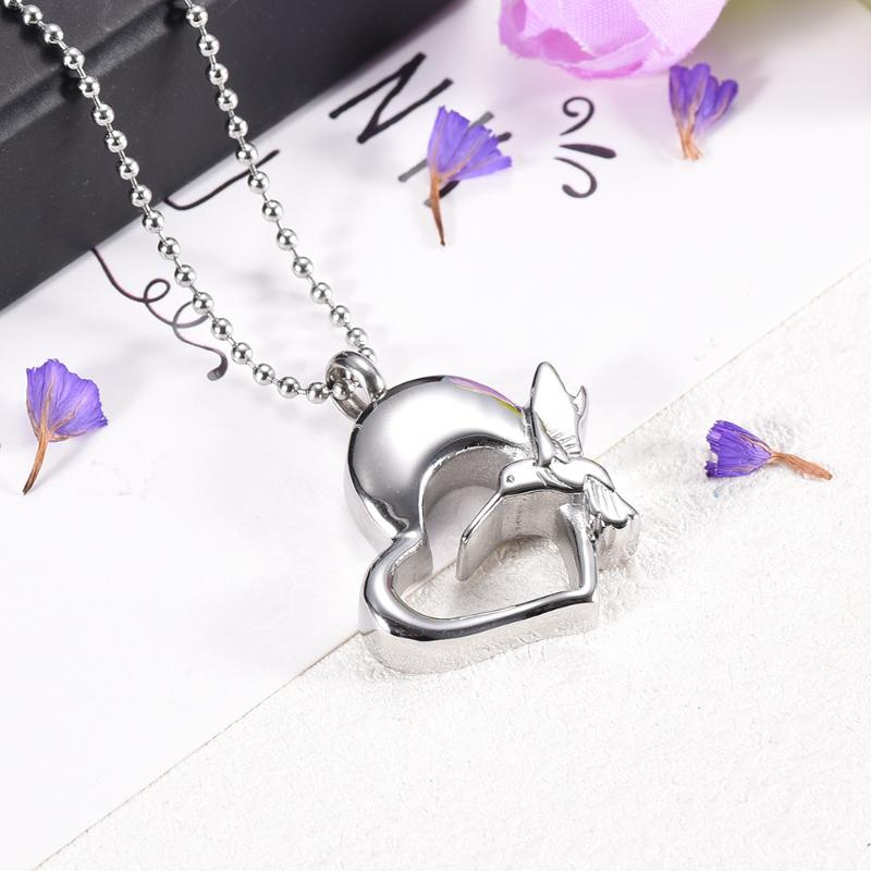 CMJ9319 Hot Hummingbird Heart Charm Pendant Stainless Steel Urn Necklace for Ashes Keepsake Cremation Jewelry Charm
CMJ9319 Hot Hummingbird Heart Charm Pendant Stainless Steel Urn Necklace for Ashes Keepsake Cremation Jewelry Charm