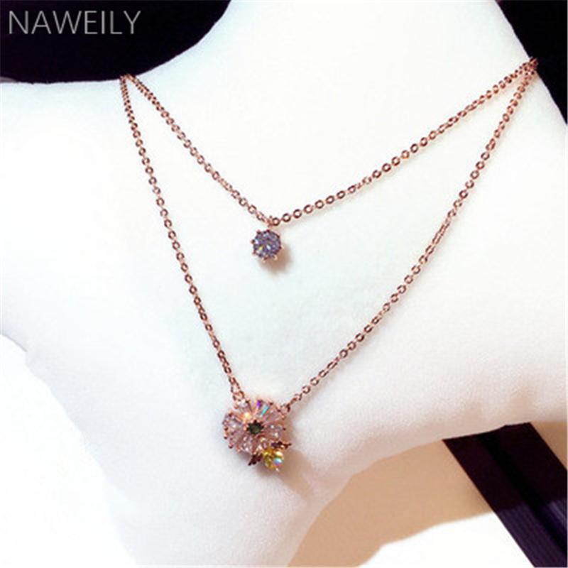NAWEILY Fashion Double Chain Flower Necklaces & Pendants Rhinestone Short Necklace Collar Women Jewelry NWLN355
NAWEILY Fashion Double Chain Flower Necklaces & Pendants Rhinestone Short Necklace Collar Women Jewelry NWLN355
