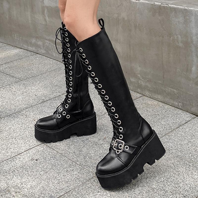 RIBETRINI Female Buckle Metal Thick Bottom Cool Autumn Shoes Stylish Punk Platform Women Boots Designer Luxury Boots, Black
RIBETRINI Female Buckle Metal Thick Bottom Cool Autumn Shoes Stylish Punk Platform Women Boots Designer Luxury Boots, Black