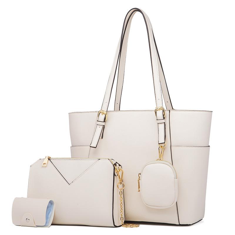 4Pcs/Set Bag Set For Women PU Leather Tote Bucket Shoulder Handbag Solid Color Zipper Coin Card Wallet Purse Crossbody Bag Sets, Black
4Pcs/Set Bag Set For Women PU Leather Tote Bucket Shoulder Handbag Solid Color Zipper Coin Card Wallet Purse Crossbody Bag Sets, Black