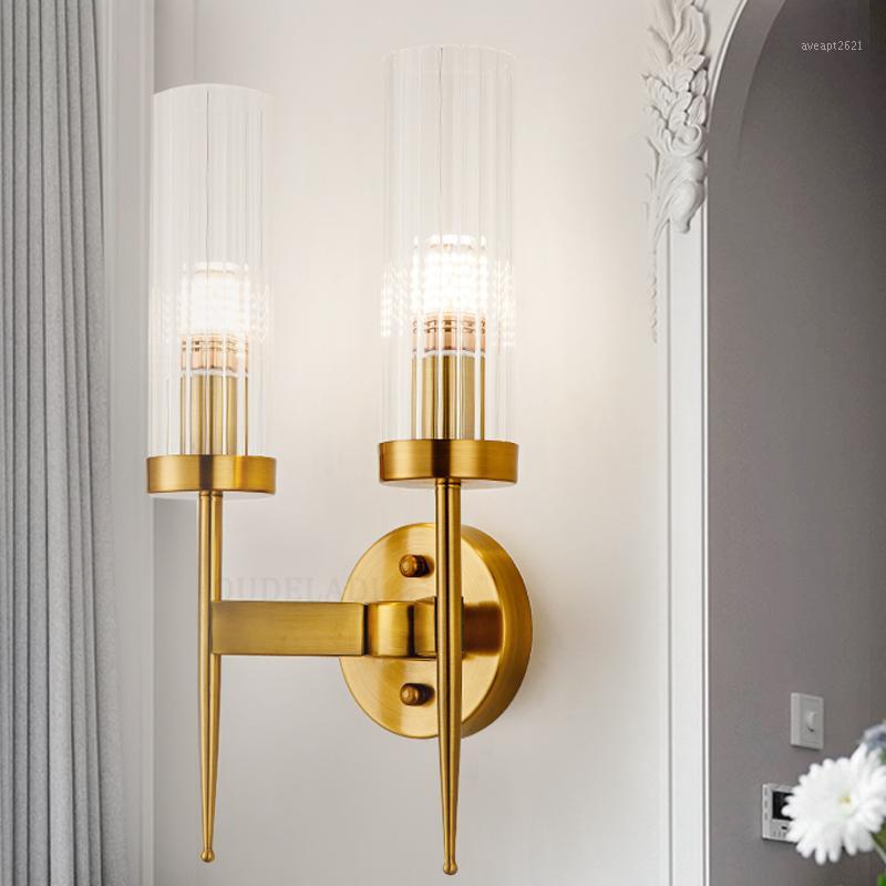 Modern copper glass Wall Lamps retro gold bedroom bedside lamp corridor living room dining hall aisle E14 LED lamps1
Modern copper glass Wall Lamps retro gold bedroom bedside lamp corridor living room dining hall aisle E14 LED lamps1