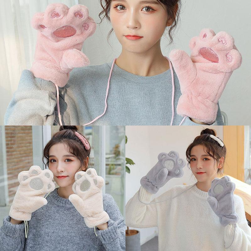 Five Fingers Gloves 1 Pairs Soft Velvet Thickening Full Finger Fluffy Bear Cat Plush Mittens Cute Cartoon Claw
Five Fingers Gloves 1 Pairs Soft Velvet Thickening Full Finger Fluffy Bear Cat Plush Mittens Cute Cartoon Claw
