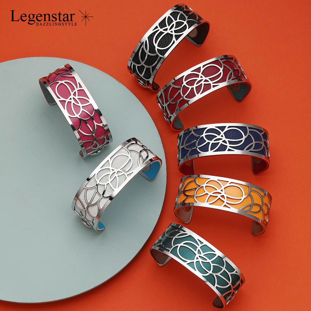 Legenstar Stainless Steel Silver Color Bracelets Bangles for Women Jewelry Interchangeable Leather Cuff Bracelet Manchette Femme, Black
Legenstar Stainless Steel Silver Color Bracelets Bangles for Women Jewelry Interchangeable Leather Cuff Bracelet Manchette Femme, Black