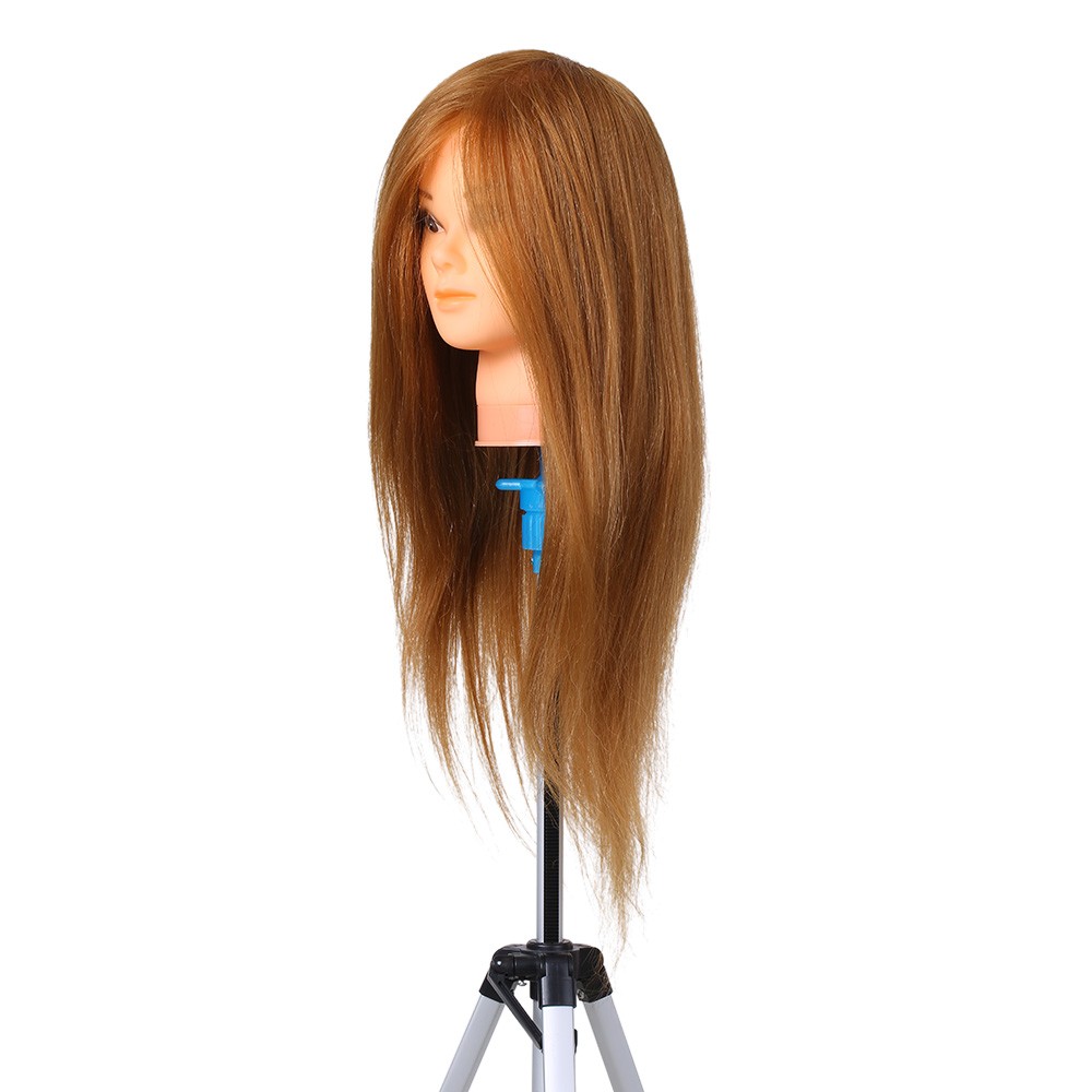 Hairdresser Training Practice Head Mannequin Real Hair Cosmetology Doll Head Manikin Head Practice Dummy Blonde W11597, Medium brown
Hairdresser Training Practice Head Mannequin Real Hair Cosmetology Doll Head Manikin Head Practice Dummy Blonde W11597, Medium brown