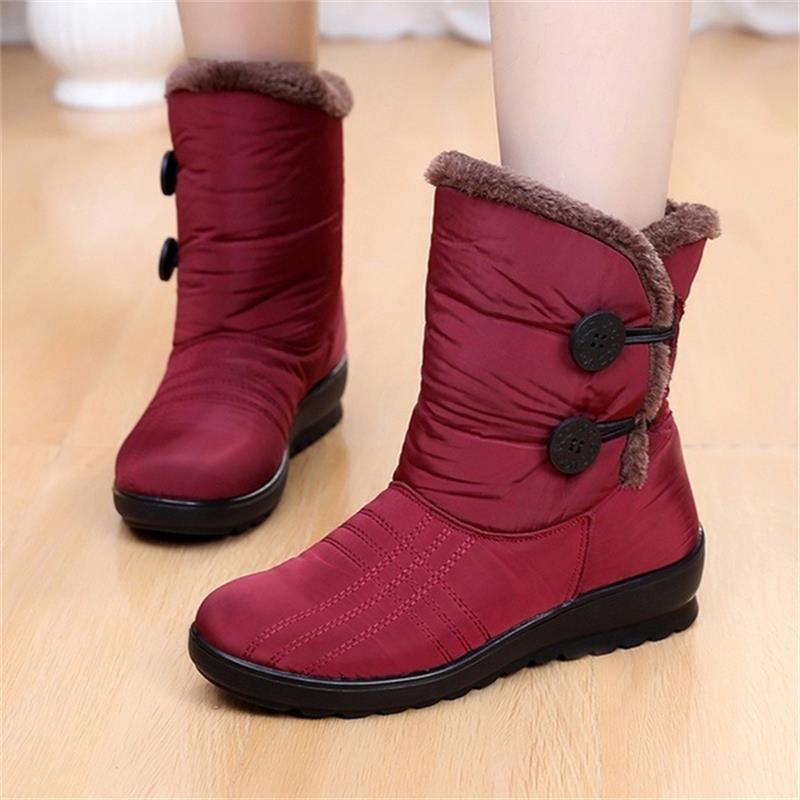 Winter Mid Calf Boots Wedge Platform Plush Casual Shoes For Female Winter Women Waterproof Warm Cotton No-slip Snow Boots, Black
Winter Mid Calf Boots Wedge Platform Plush Casual Shoes For Female Winter Women Waterproof Warm Cotton No-slip Snow Boots, Black