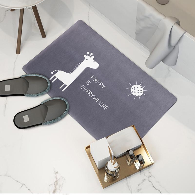 Rewarmle Cartoon bathroom absorbent non-slip mat toilet toilet door mat, Light grey 
Rewarmle Cartoon bathroom absorbent non-slip mat toilet toilet door mat, Light grey