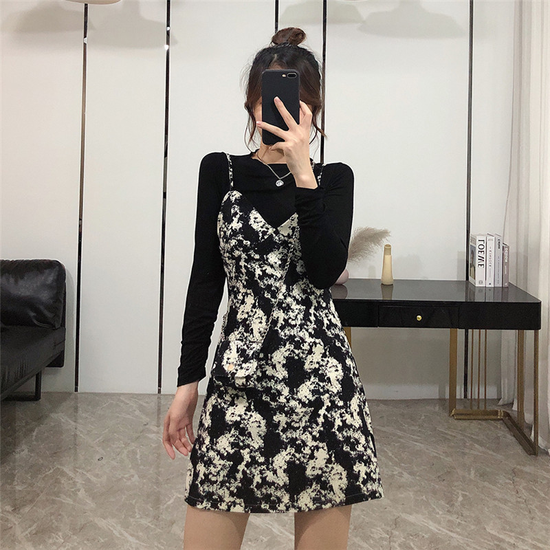 2021 Autumn for Women New 2-pieces Top and Preppy Round Collar Sleeves Upper Shirt -suspend Dress Two Suit Parts KE5Q, Black
2021 Autumn for Women New 2-pieces Top and Preppy Round Collar Sleeves Upper Shirt -suspend Dress Two Suit Parts KE5Q, Black