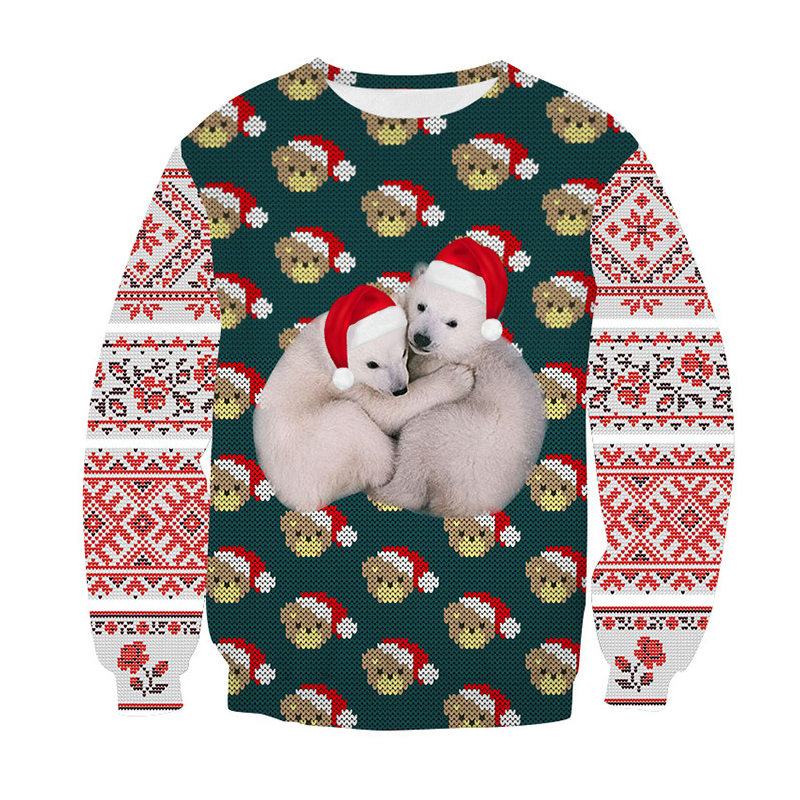 Ugly Christmas Sweater For gift Santa Elf Funny Pullover Womens Mens Jerseys and Sweaters Tops Autumn Winter Clothing 201203