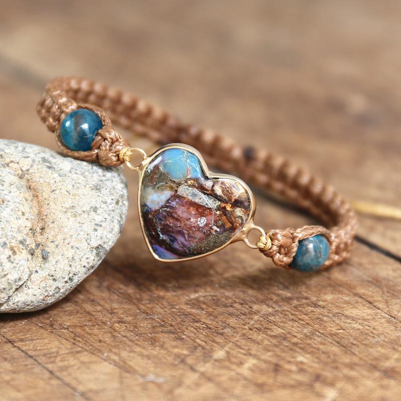 Women Men Handmade Jewelry Apatite Heart Shape Charm Bracelets Braided Yoga Healing Energy Friendship Lover Wrap Bracelet
Women Men Handmade Jewelry Apatite Heart Shape Charm Bracelets Braided Yoga Healing Energy Friendship Lover Wrap Bracelet