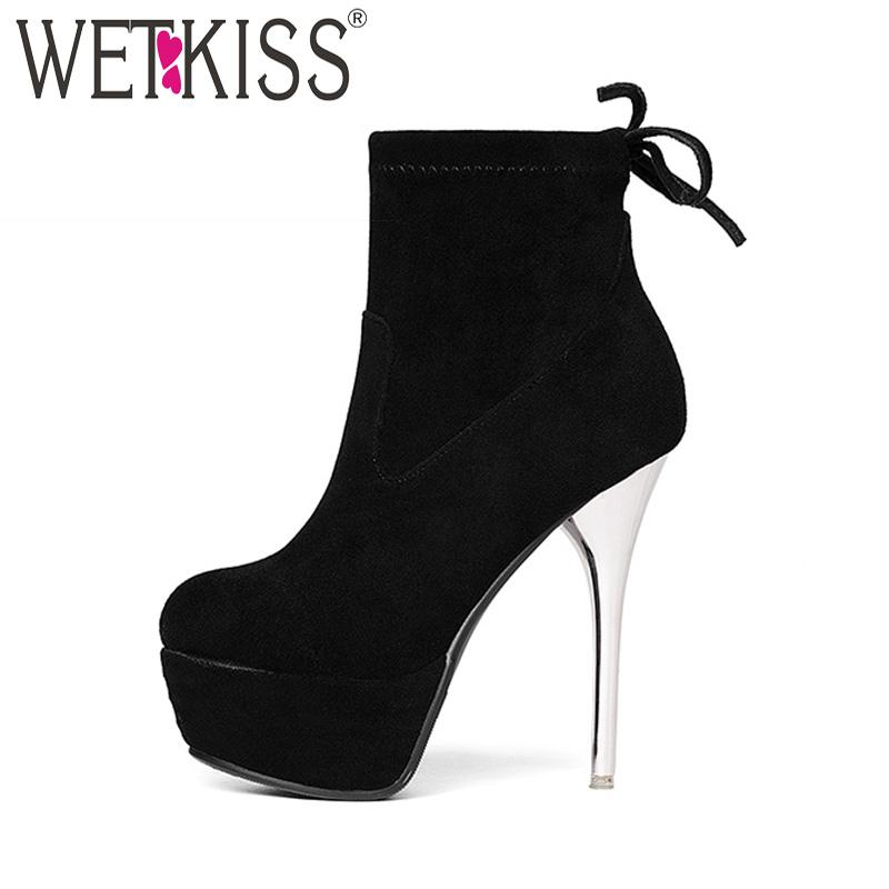 WETKISS Latest Fashion Woman Ankle Boot Flock Stiletto Lady High Heel Boot Platform Lace Women Booties Shoes 6 Color Size 34-43, Red
WETKISS Latest Fashion Woman Ankle Boot Flock Stiletto Lady High Heel Boot Platform Lace Women Booties Shoes 6 Color Size 34-43, Red