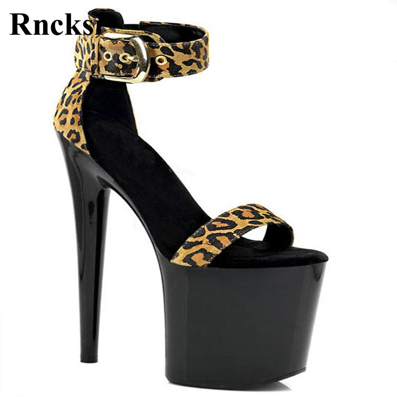 Rncksi Women Leopard With Platform with Straps sandals 20cm high heels dress New women's shoes, Black
Rncksi Women Leopard With Platform with Straps sandals 20cm high heels dress New women's shoes, Black
