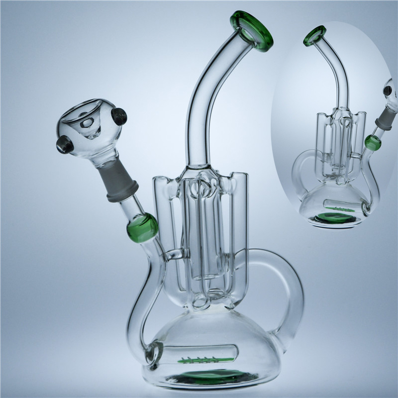 Green Buoy Base Bong Four Column Recycler Dab Rig Glass Water Bong Smoking Hookah 14mm Joint with Bowl Glass Bong Cheap Glass Water Bongs
Green Buoy Base Bong Four Column Recycler Dab Rig Glass Water Bong Smoking Hookah 14mm Joint with Bowl Glass Bong Cheap Glass Water Bongs