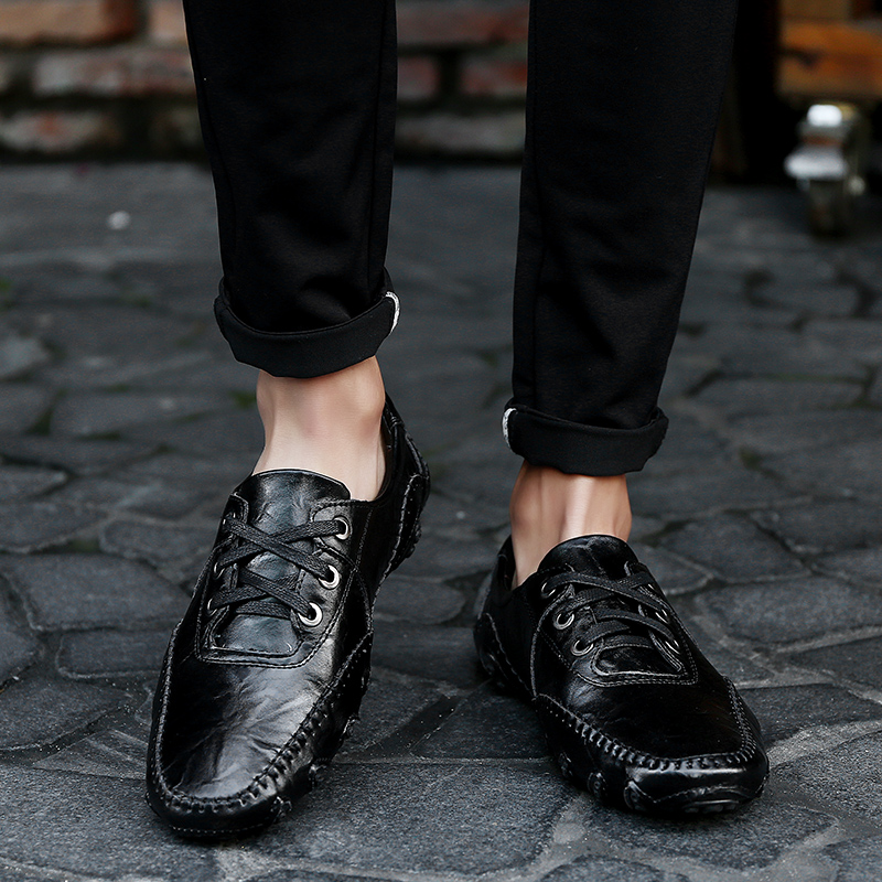 Hot Sale-italian mens genuine leather dress shoes 2018 wedding cie shoes men loafers formal comfortable business shoes