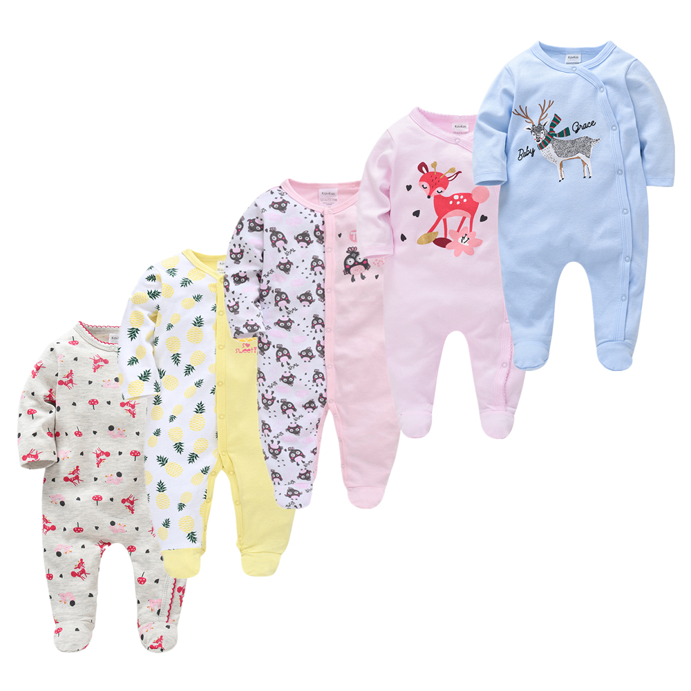 Kavkas Roupa De Bebes Infantil Menina Full Sleeve Newborn Baby Boy Rompers Set Infant Girls Clothing Set LJ201223