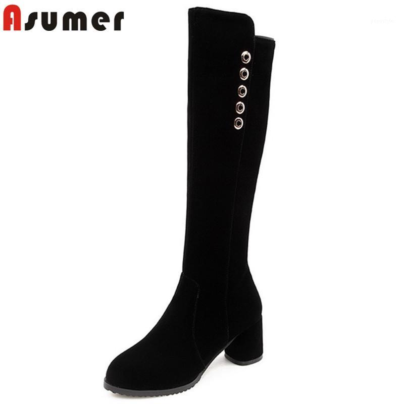 ASUMER big size 34-43 fahsion boots women round toe autumn winter boots thick high heels knee high zip 2020 new arrival1, Black
ASUMER big size 34-43 fahsion boots women round toe autumn winter boots thick high heels knee high zip 2020 new arrival1, Black