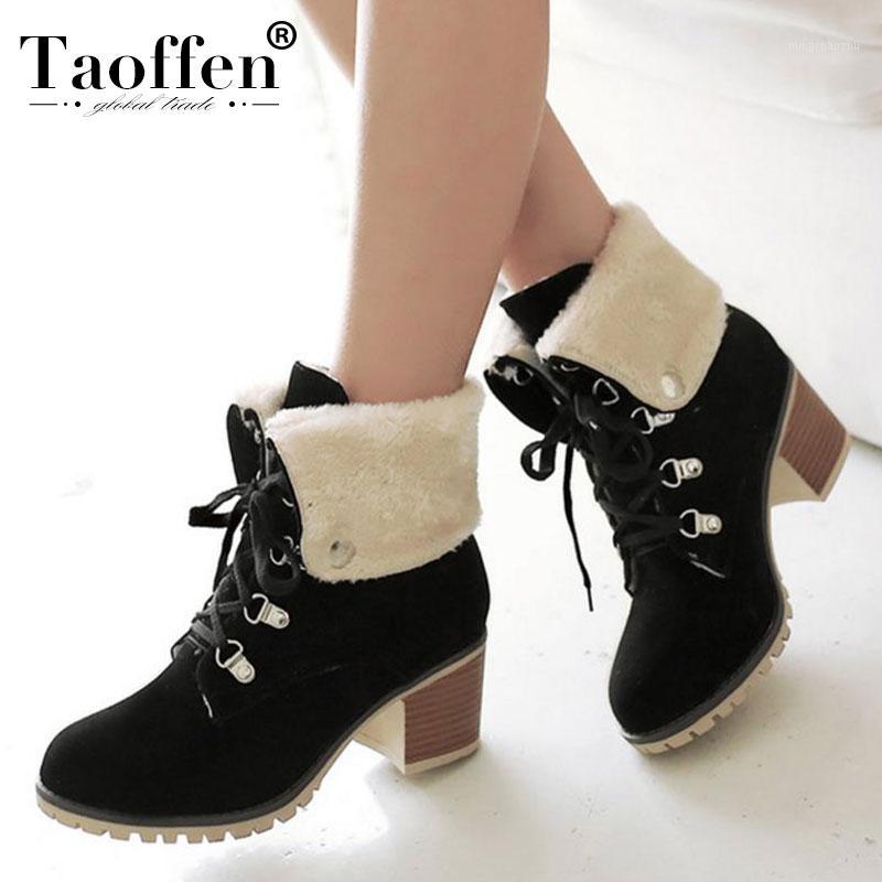 Taoffen 2020 New Women Ankle Boots Warm Plush Fur Shoes Women High Heels Short Boots Fashion Lace Up Footwear Size 34-431, Beige
Taoffen 2020 New Women Ankle Boots Warm Plush Fur Shoes Women High Heels Short Boots Fashion Lace Up Footwear Size 34-431, Beige