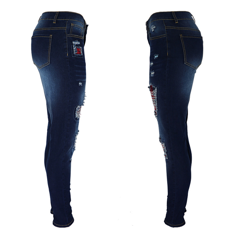 Women Stretch Ripped Distressed Skinny High Waist Denim Pants Shredded Jeans Trousers Slim Jeggings Female Spring Autumn Wear