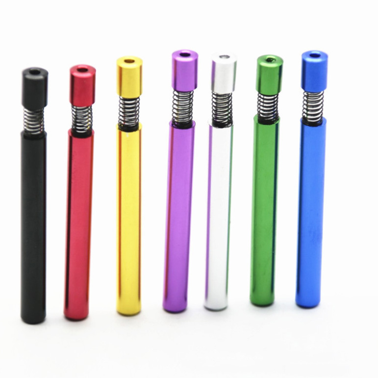 Water Pipe Spring Aluminum Alloy Smoking Pipes 82*8mm Colour One Hitter Tobacco Tube Snuff Snorter sniffer VS Dab Rig Bongs Wholesale
Water Pipe Spring Aluminum Alloy Smoking Pipes 82*8mm Colour One Hitter Tobacco Tube Snuff Snorter sniffer VS Dab Rig Bongs Wholesale