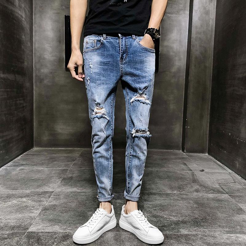 2021 Spring New Distressed Broken Hole Jeans Casual Vintage Pencil Jean Stretch Denim Fashion Stretch Denim Pantalon Homme, Light blue
2021 Spring New Distressed Broken Hole Jeans Casual Vintage Pencil Jean Stretch Denim Fashion Stretch Denim Pantalon Homme, Light blue