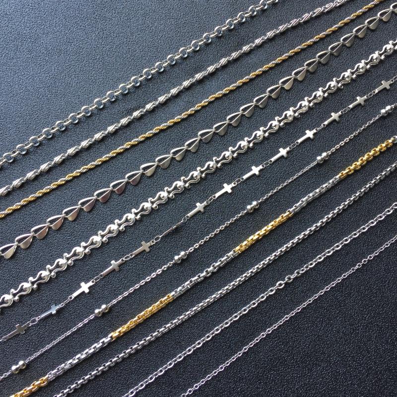 Skyrim Fashion Silvery Gold Color Necklace Chains Men Women Stainless Steel Twist Cross Heart Beaded Chain Choker Accessories
Skyrim Fashion Silvery Gold Color Necklace Chains Men Women Stainless Steel Twist Cross Heart Beaded Chain Choker Accessories