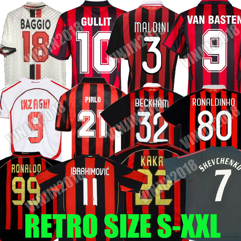 Retro Soccer Jerseys IBRAHIMOVIC Kaka Baggio Maldini VAN BASTEN Pirlo Inzaghi Beckham Gullit Shevchenko Vintage Shirt Classic Kit 95 96 97 06 07 LONG SLEEVE Ac MiLaNS, 09 10 home
Retro Soccer Jerseys IBRAHIMOVIC Kaka Baggio Maldini VAN BASTEN Pirlo Inzaghi Beckham Gullit Shevchenko Vintage Shirt Classic Kit 95 96 97 06 07 LONG SLEEVE Ac MiLaNS, 09 10 home