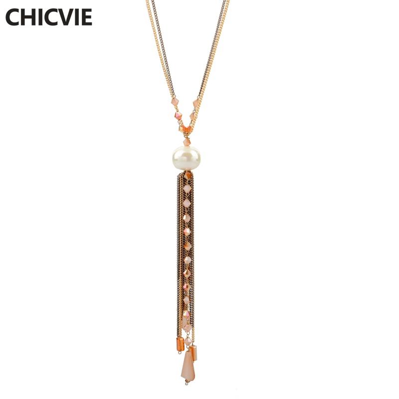 CHICVIE Long Design Office/career Stone Necklaces Gold Color Imitation Pearl Pendant Necklaces for women Beads Jewelry SNE160246
CHICVIE Long Design Office/career Stone Necklaces Gold Color Imitation Pearl Pendant Necklaces for women Beads Jewelry SNE160246