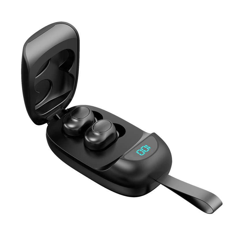 Headphones Earphones Bluetooth headset 5.0 True Wireless noise reduction Heavy bass panoramic sound high sound quality waterproofCan display battery level, Black 
Headphones Earphones Bluetooth headset 5.0 True Wireless noise reduction Heavy bass panoramic sound high sound quality waterproofCan display battery level, Black