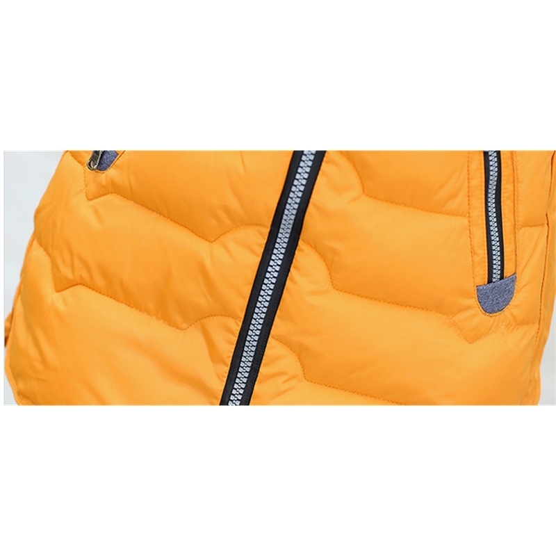 5XL Thick Warm Long Vests For Women Down Jackets Female Winter Cotton Waistcoat Detachable Hat Yellow Women's Sleeveless Coat 201211