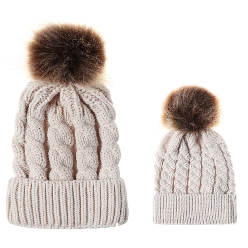 Winter Knitted Inside Warm Hat Women Fur Pompom Beanie Twist Solid Color Adults and Children Headdress Elastic Caslual Knit Caps, White kids
Winter Knitted Inside Warm Hat Women Fur Pompom Beanie Twist Solid Color Adults and Children Headdress Elastic Caslual Knit Caps, White kids