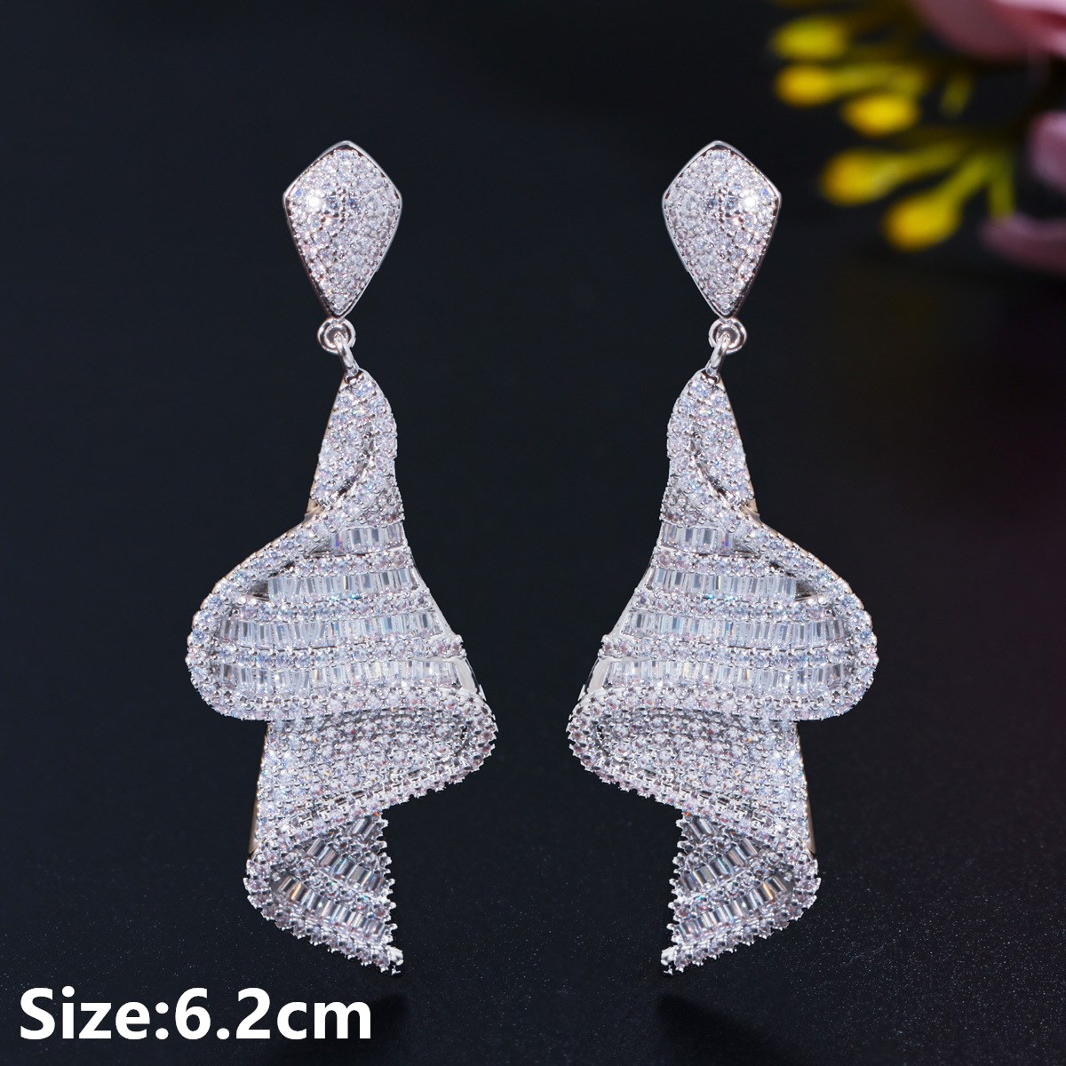 18K Yellow White Gold Plated CZ Earrings for Party Wedding for Girls Women for Pary Wedding Nice Gift
