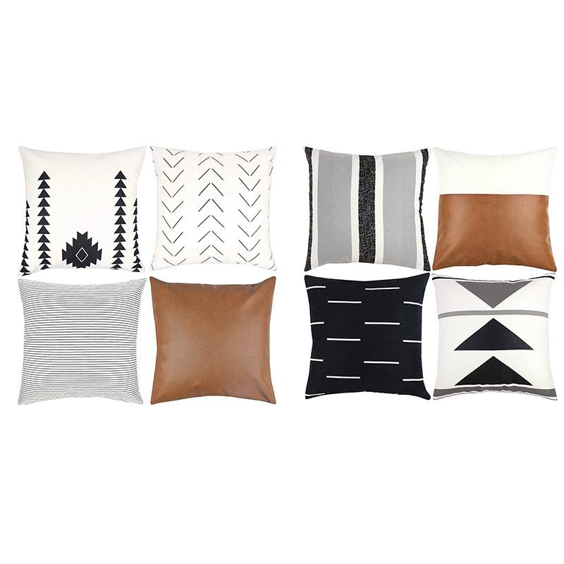 8 Pcs 18X18 Inch Modern Design Short Plush Geometric Faux Leather Set, Decorative Throw Pillow Covers Pillow Case, Picture color
8 Pcs 18X18 Inch Modern Design Short Plush Geometric Faux Leather Set, Decorative Throw Pillow Covers Pillow Case, Picture color