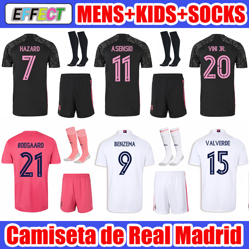 2020 2021 Adult Real Madrid Kits Soccer Jerseys 20/21 HAZARD Jersey SERGIO RAMOS ÃDEGAARD VINI JR.VALVERDE Camiseta de Foot Kids Full Set, Black
2020 2021 Adult Real Madrid Kits Soccer Jerseys 20/21 HAZARD Jersey SERGIO RAMOS ÃDEGAARD VINI JR.VALVERDE Camiseta de Foot Kids Full Set, Black