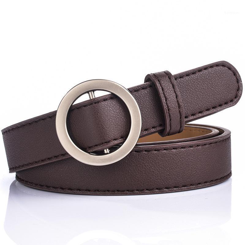 Women's no pin Round Metal Buckle Belts Fashion brown soft PU Leather Waist Belt Jeans Dress Casual Waistbands students strap1, White
Women's no pin Round Metal Buckle Belts Fashion brown soft PU Leather Waist Belt Jeans Dress Casual Waistbands students strap1, White