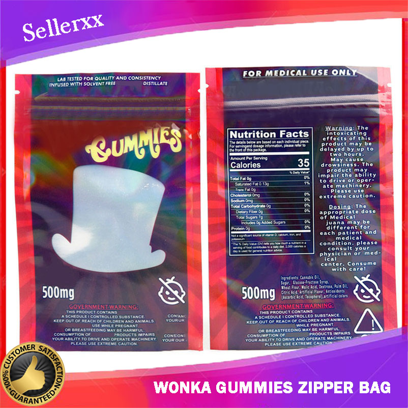 Wonka Gummies Mylar Bag 500mg Edibles Zipper Pouch Smeproof Storage Retail Bag for Resellable
Wonka Gummies Mylar Bag 500mg Edibles Zipper Pouch Smeproof Storage Retail Bag for Resellable