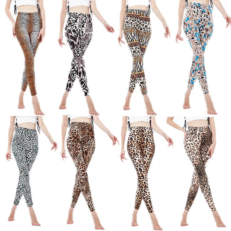 Cross border animal print stretch Capris milk silk printed leopard Leggings, 1177-1
Cross border animal print stretch Capris milk silk printed leopard Leggings, 1177-1