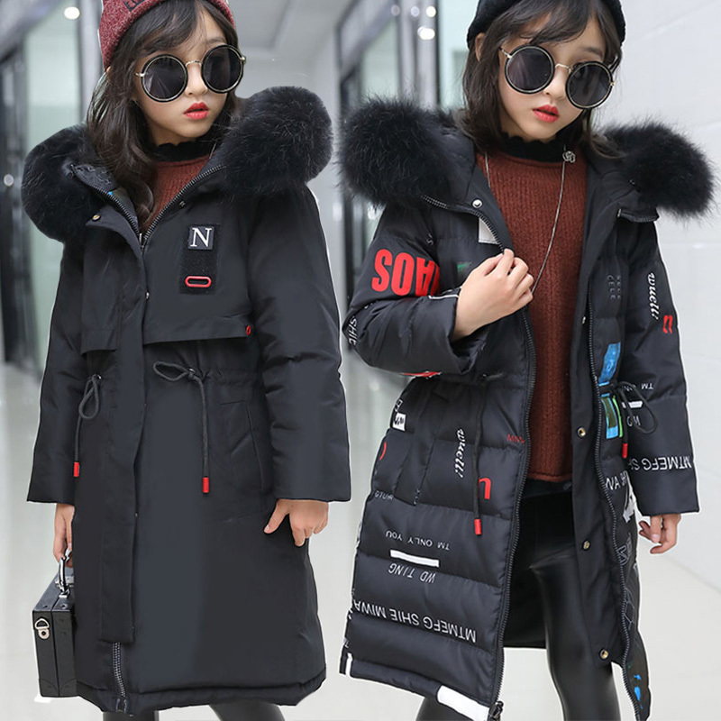 -30 degree Winter Girls Down Coat Child Warm Clothing Kids fashion Jacket For Girls Children Parkas Coats 6 8 10 12 years LJ201017