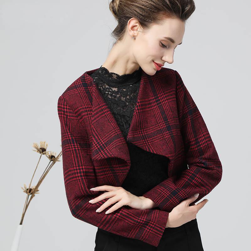 Office Ladies Wool Jacket Red Plaid Elegant Slim Women' Winter Jackets Ultra-short Coat
Office Ladies Wool Jacket Red Plaid Elegant Slim Women' Winter Jackets Ultra-short Coat