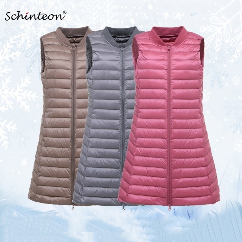 Schinteon Women Ultra Light Down Vest Casual Baseball Long Slim Waistcoat Autumn Winter Bottoming Gilet New Arrival 200923, Black
Schinteon Women Ultra Light Down Vest Casual Baseball Long Slim Waistcoat Autumn Winter Bottoming Gilet New Arrival 200923, Black