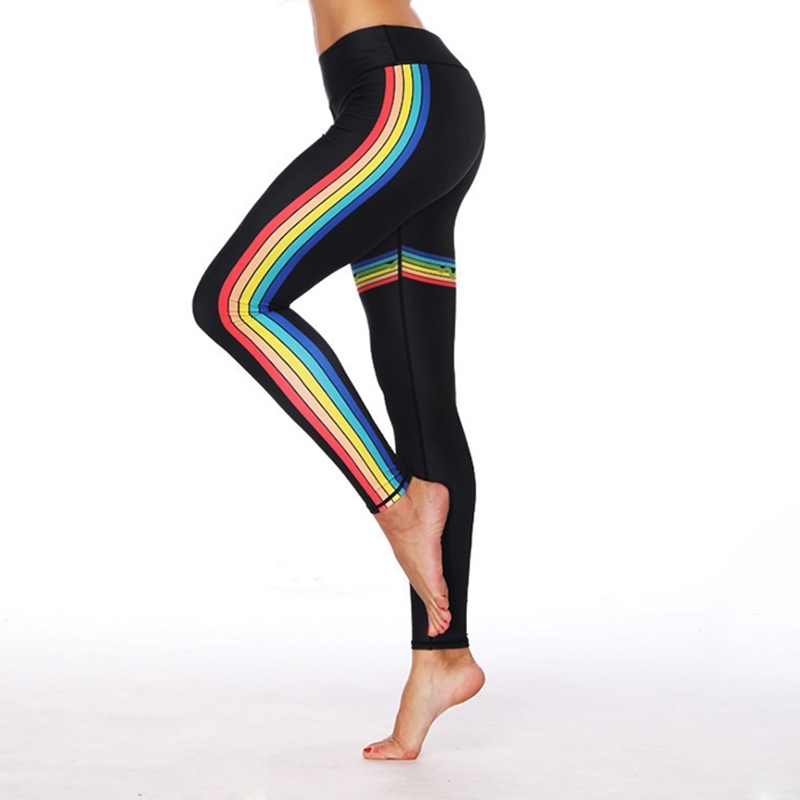 Rainbow Striped Polyester Leggings Casual Black Sporting Elastic Force Breathable Polyester Leggings For Women 201109
Rainbow Striped Polyester Leggings Casual Black Sporting Elastic Force Breathable Polyester Leggings For Women 201109