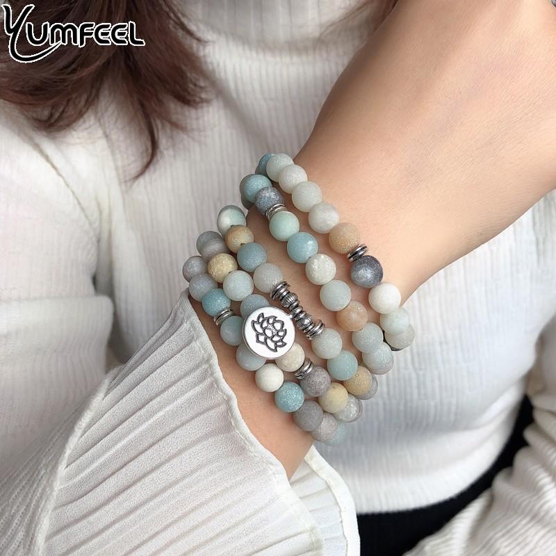 Yumfeel Natural Stone Bracelet 108 Mala Yoga Matte Amazonite Stone OM Lotus Flower Buddha Bracelet & Necklace Jewelry
Yumfeel Natural Stone Bracelet 108 Mala Yoga Matte Amazonite Stone OM Lotus Flower Buddha Bracelet & Necklace Jewelry
